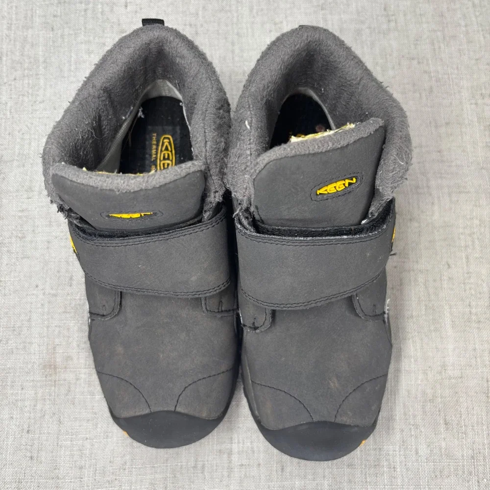 Keen Kootenay III Boots Gray Leather Waterproof Insulated‎ Hiking Kids Size 12